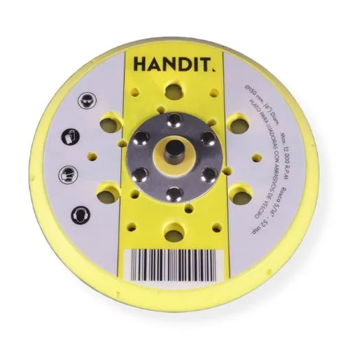 Plato lijadora velcro 150 mm. 52 asp. densidad dura HANDIT - Imagen 2